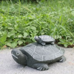 母子烏龜石雕，公園動(dòng)物石雕