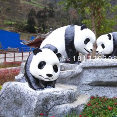 大熊貓雕塑，仿真動(dòng)物雕塑