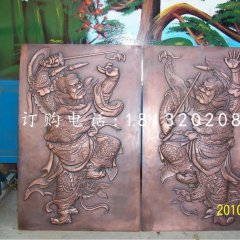 門(mén)神銅浮雕紫銅墻畫(huà)浮雕