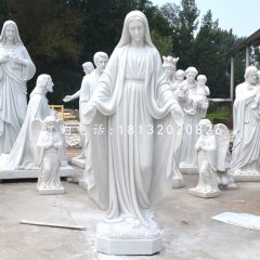 圣母石雕，漢白玉教堂人物雕塑