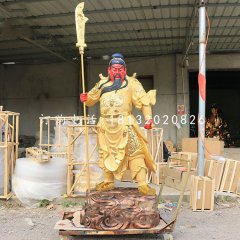 關(guān)圣帝君雕塑，玻璃鋼仿銅雕塑