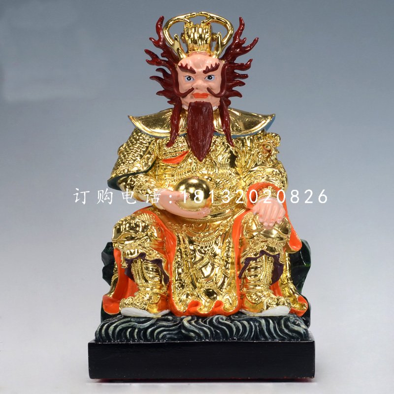 龍王雕塑,玻璃鋼貼金神仙雕塑