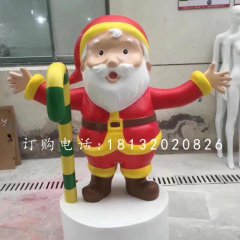 卡通圣誕老人雕塑，玻璃鋼商場(chǎng)擺件