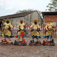 四大天王雕塑，玻璃鋼彩繪神仙