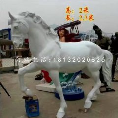 白馬雕塑，玻璃鋼動(dòng)物雕塑