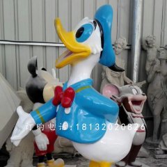 玻璃鋼唐老鴨雕塑，卡通迪士尼雕塑