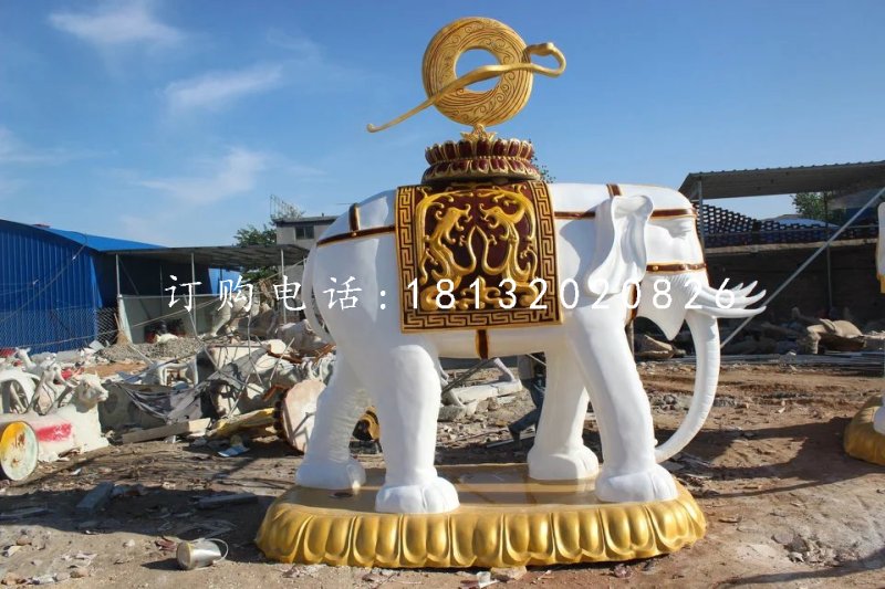 玻璃鋼大象，廣場動物雕塑