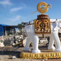 玻璃鋼大象，廣場動物雕塑