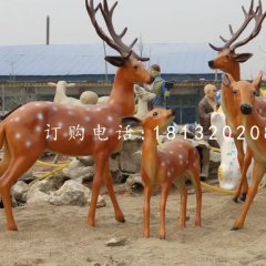 仿真小鹿雕塑，玻璃鋼梅花鹿