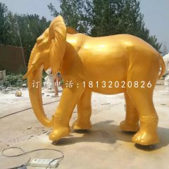玻璃鋼噴漆小象，公園動(dòng)物雕塑