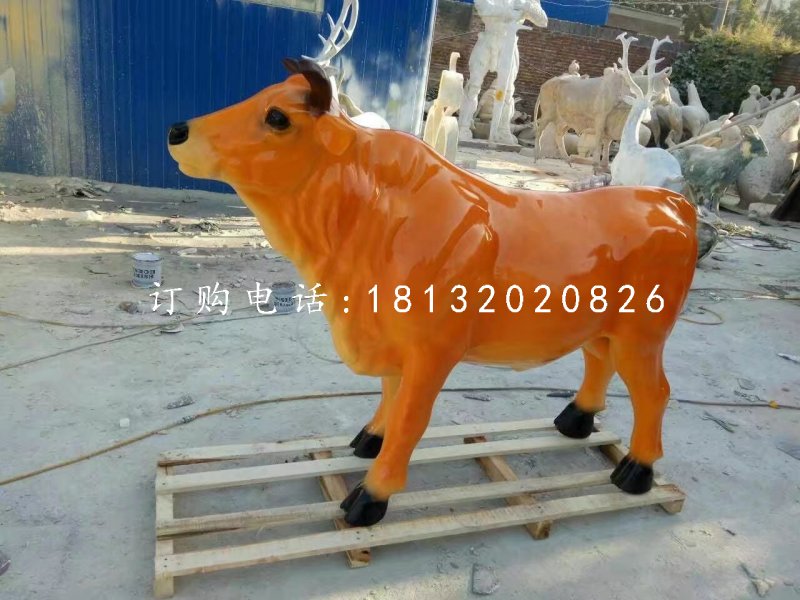 玻璃鋼大黃牛雕塑，動物雕塑 (1)
