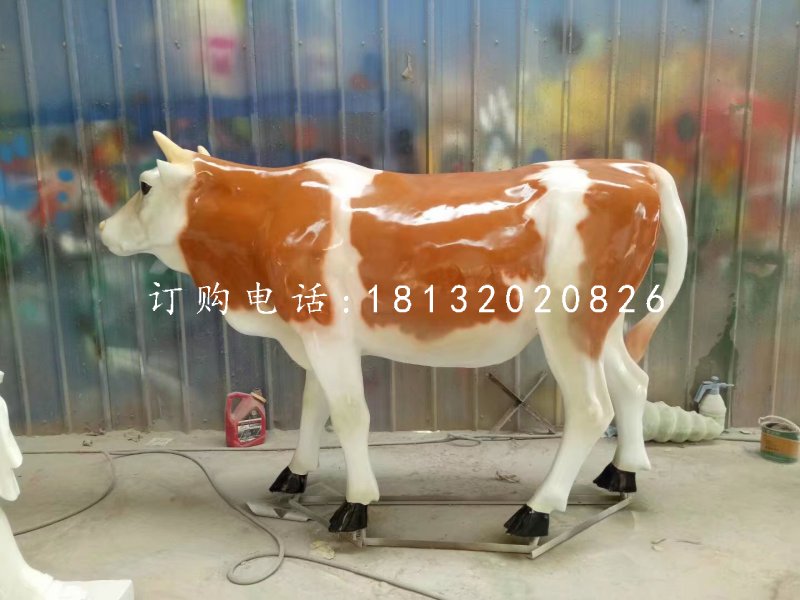 奶牛雕塑，玻璃鋼動物 (3)