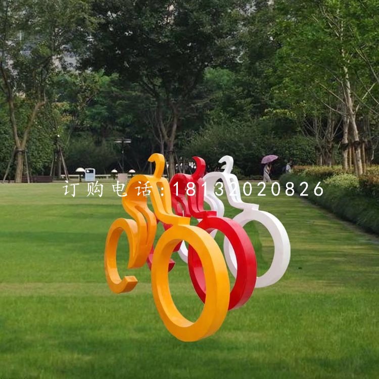 自行車比賽雕塑，玻璃鋼公園雕塑 (4)