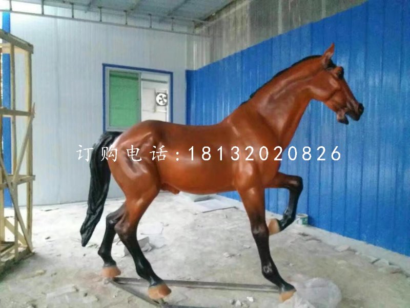 走馬雕塑，玻璃鋼仿真馬 (2)
