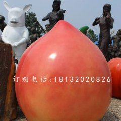 玻璃鋼桃子雕塑，仿真水果雕塑