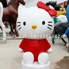 玻璃鋼卡通雕塑，hello kitty雕塑