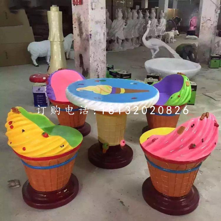 冰淇淋造型座椅，玻璃鋼卡通雕塑