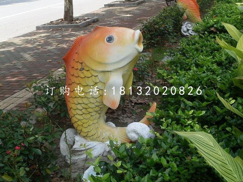玻璃鋼鯉魚，動(dòng)物雕塑