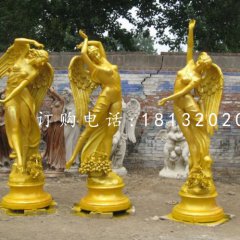 四季女神雕塑，玻璃鋼仿銅西方人物
