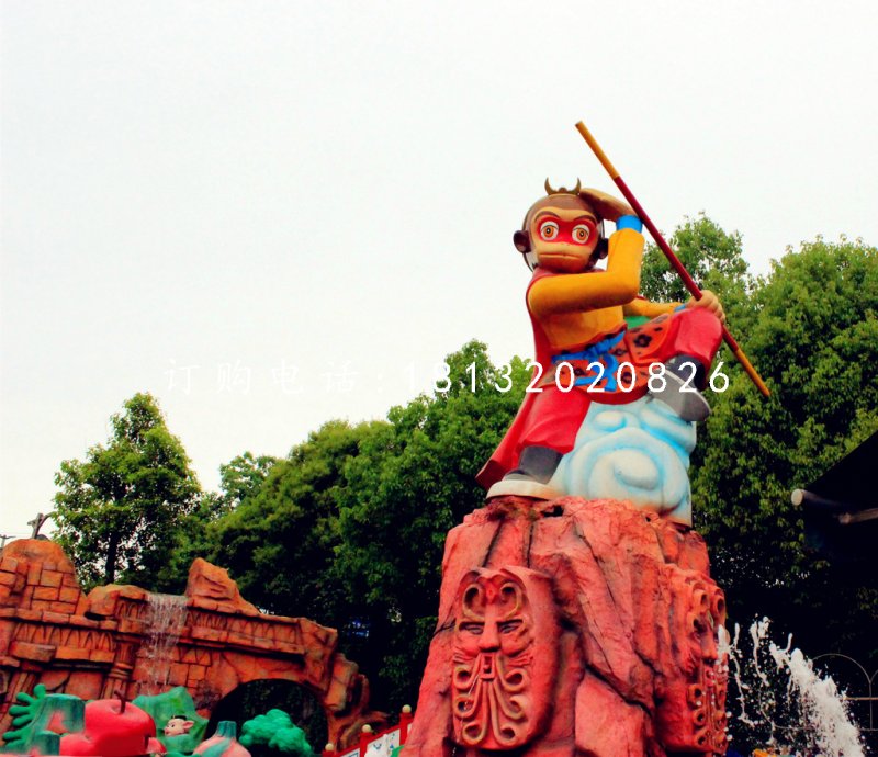 孫悟空雕塑，玻璃鋼卡通雕塑