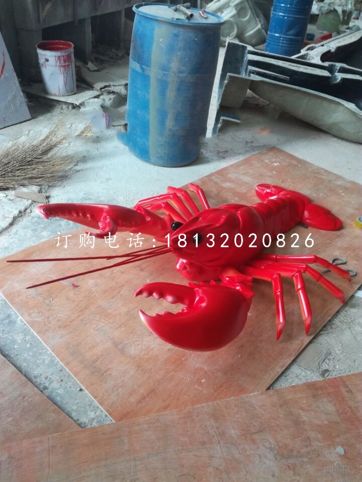 龍蝦雕塑，玻璃鋼龍蝦