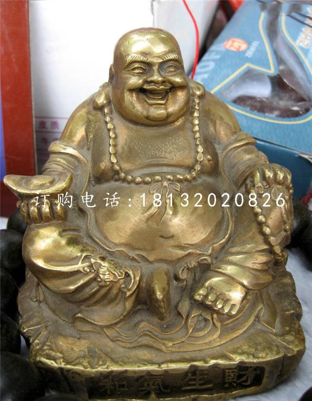 招財(cái)彌勒佛雕塑，銅雕佛像