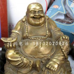 招財(cái)彌勒佛雕塑，銅雕佛像