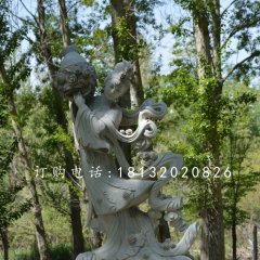 天女散花石雕，公園仙女石雕