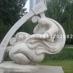 琴韻石雕，公園抽象人物石雕