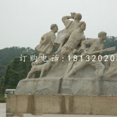 清朝人抗擊倭寇石雕，廣場紀念石雕