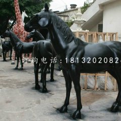 黑馬雕塑，玻璃鋼噴漆雕塑