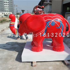卡通小象雕塑，玻璃鋼商場(chǎng)擺件