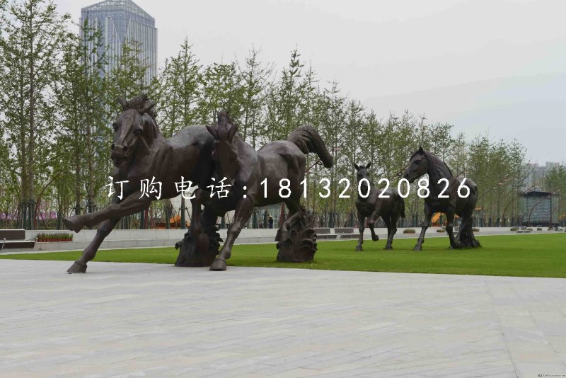 奔馬銅雕，廣場動物雕塑