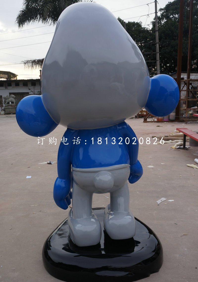 玻璃鋼藍精靈雕塑，卡通雕塑 (1)