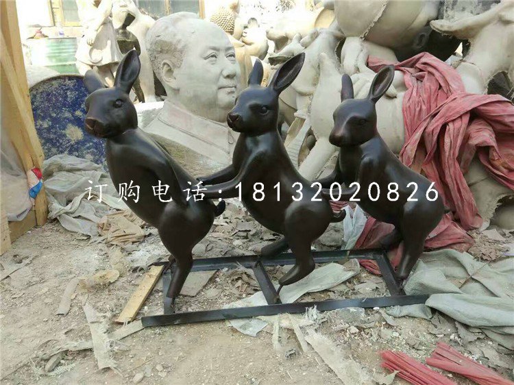 玻璃鋼烤漆動(dòng)物，小兔子雕塑