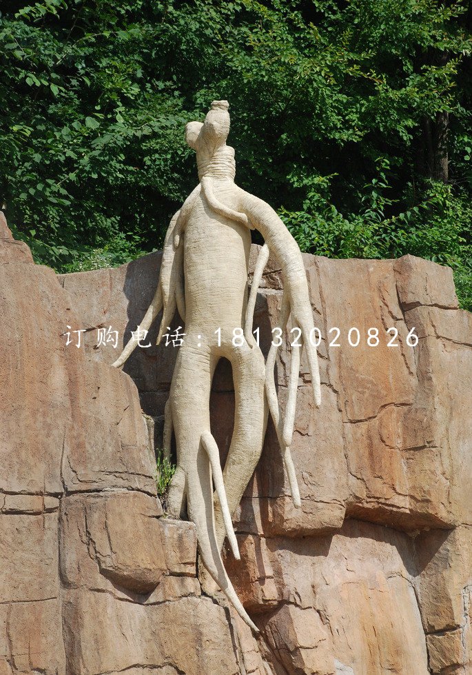 人參雕塑，玻璃鋼仿真雕塑