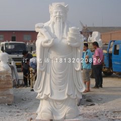漢白玉文財(cái)神，神仙雕塑