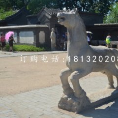 小馬石雕，公園動物石雕