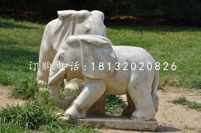 公園小象石雕，動(dòng)物石雕