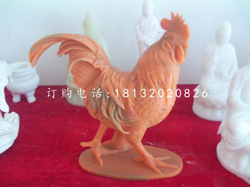 晚霞紅動(dòng)物石雕，公雞石雕