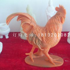 晚霞紅動物石雕，公雞石雕