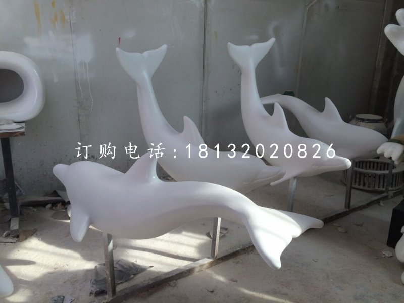 白海豚雕塑，玻璃鋼動物雕塑