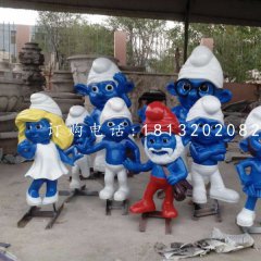 玻璃鋼藍(lán)精靈，卡通擺件