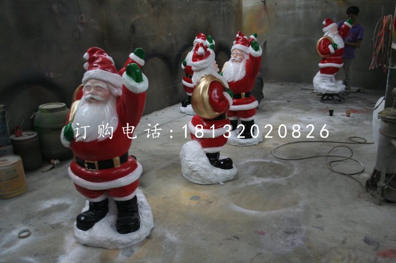 玻璃鋼圣誕老人雕塑，卡通人物