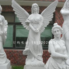 天使石雕，漢白玉西方人物