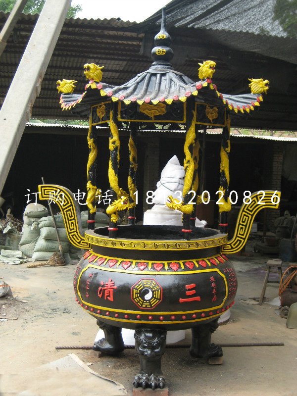 圓形香爐，鑄鐵香爐