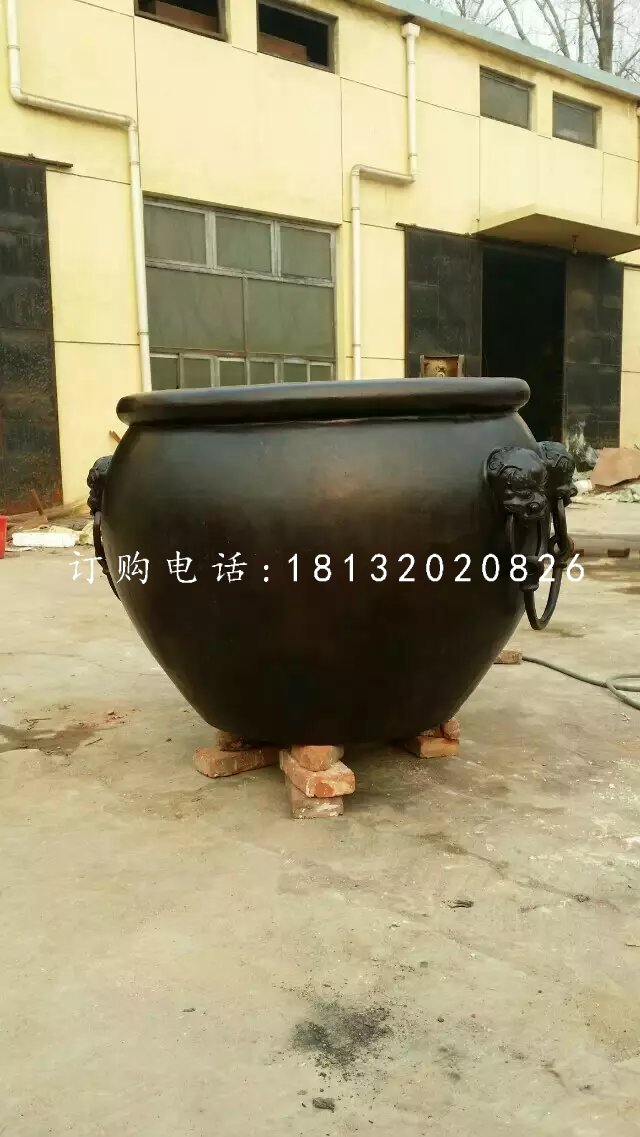 仿古銅水缸，圓形水缸