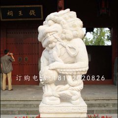 漢白玉小獅子雕塑，動物石雕