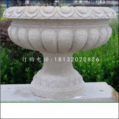 花缽石雕，公園石花盆