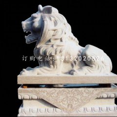 趴著的獅子石雕，歐式獅子雕塑